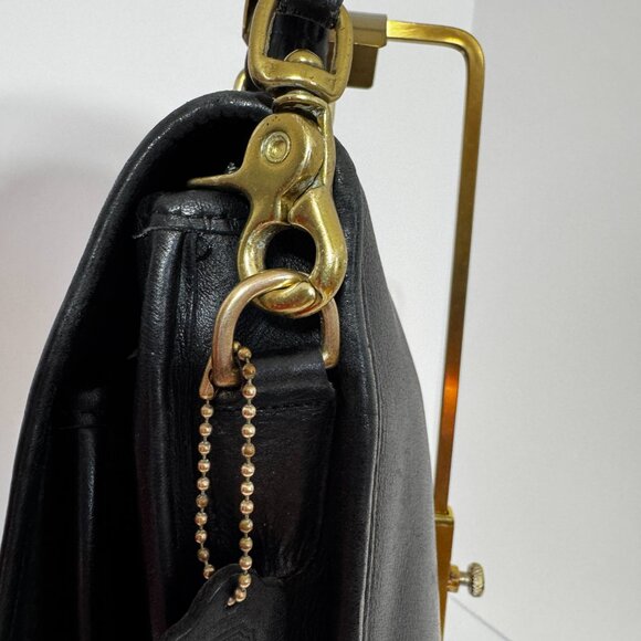 VINTAGE COACH Station Shoulder Crossbody Iconic black leather Classic Coach - Picture 7 of 14